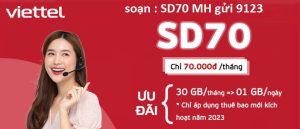 sd70,đăng ký gói 4g 70k Viettel 